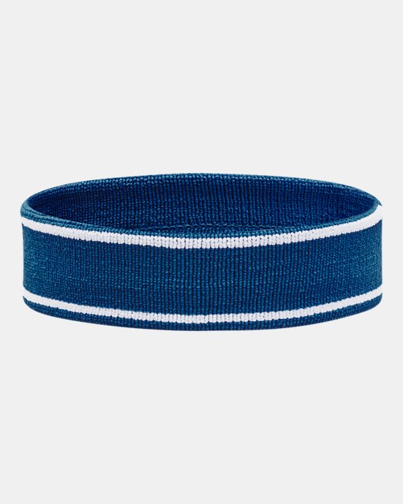 Unisex UA Striped Performance Terry Headband in Blue image number 1